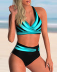 Natalie - Bikini Set with Cross Neckline and Print