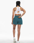 Clara | 2-in-1 yoga shorts with high waist, back pocket and side pocket