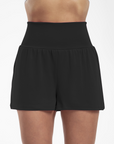 Clara | 2-in-1 yoga shorts with high waist, back pocket and side pocket