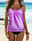 Anna - Solid Tankini with Leopard Print