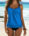 Anna - Solid Tankini with Leopard Print