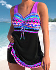 Sophia - Swimsuit with Laces and Striped Print