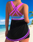 Sophia - Swimsuit with Laces and Striped Print