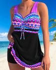 Sophia - Swimsuit with Laces and Striped Print