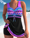 Sophia - Swimsuit with Laces and Striped Print