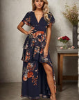 Katherine - Short Sleeve V-Neck Maxi Dress