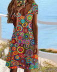 HARPER | Colourful Dress With Abstract Print