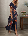 Katherine - Short Sleeve V-Neck Maxi Dress