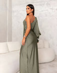 ALESSIA | Elegant Silk Off-Shoulder Dress