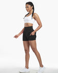 Clara | 2-in-1 yoga shorts with high waist, back pocket and side pocket