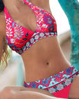 Jasmine - Bikini with Floral and Geometric Pattern