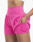 Clara | 2-in-1 yoga shorts with high waist, back pocket and side pocket