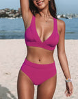 Brianna - High Waisted Plain Colour Swimsuit