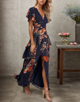 Katherine - Short Sleeve V-Neck Maxi Dress