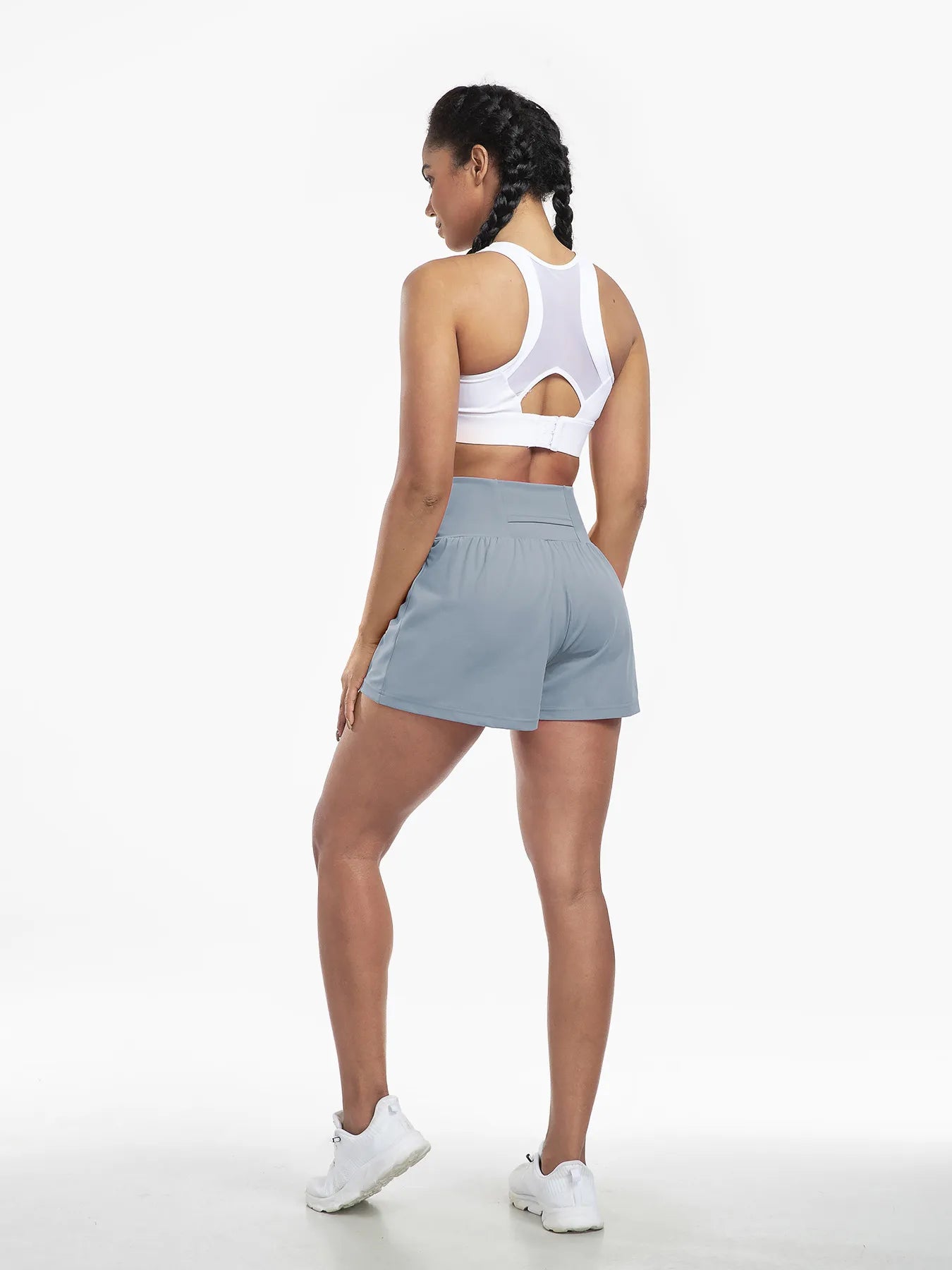 Clara | 2-in-1 yoga shorts with high waist, back pocket and side pocket