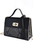 Fiorenza | Snakeskin Print Chain Bag