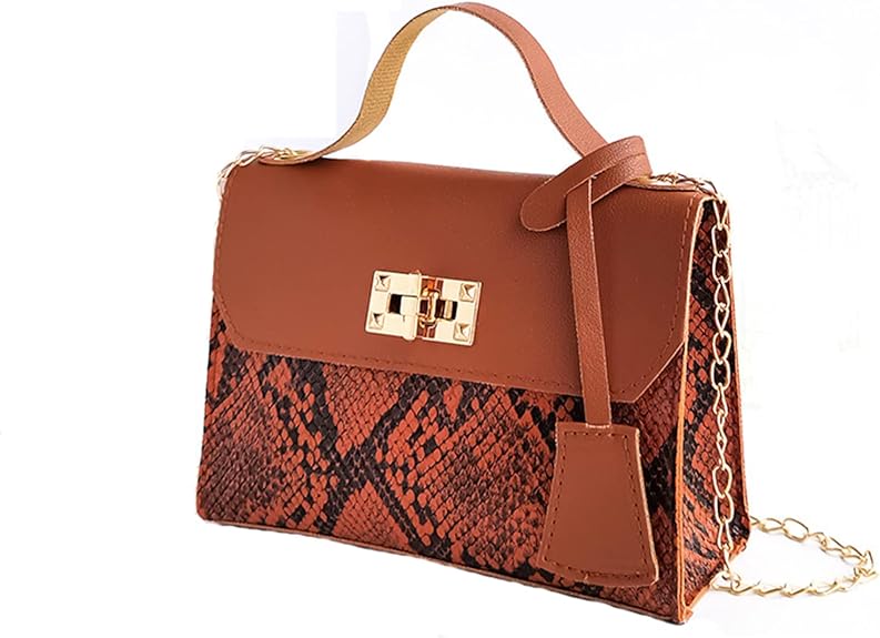 Fiorenza | Snakeskin Print Chain Bag