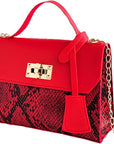 Fiorenza | Snakeskin Print Chain Bag