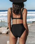 Brianna - High Waisted Plain Colour Swimsuit