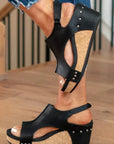 Rebecca - Summer Retro Peep Toe Wedge Shoes