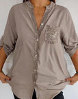 Alina | Casual top with buttons and sequins