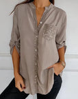 Alina | Casual top with buttons and sequins