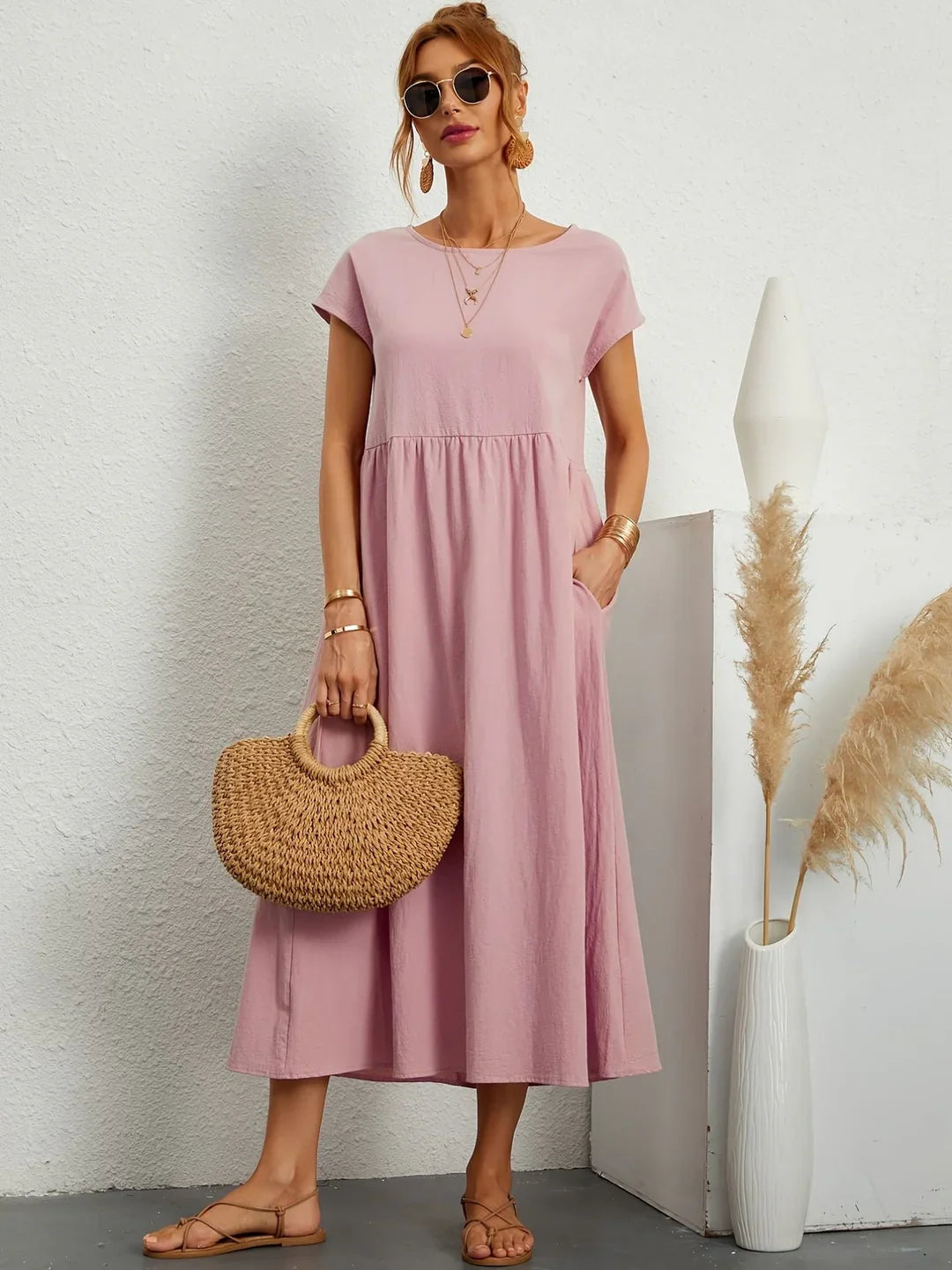 Annabelle | Casual Elegant Mixed Cotton Dress