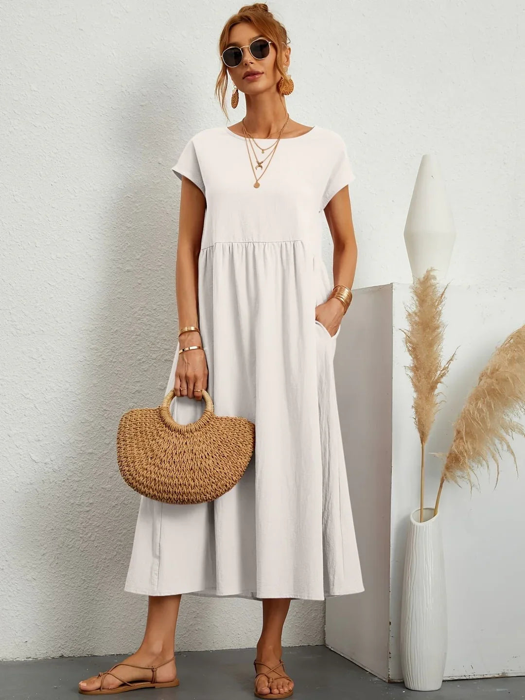 Annabelle | Casual Elegant Mixed Cotton Dress