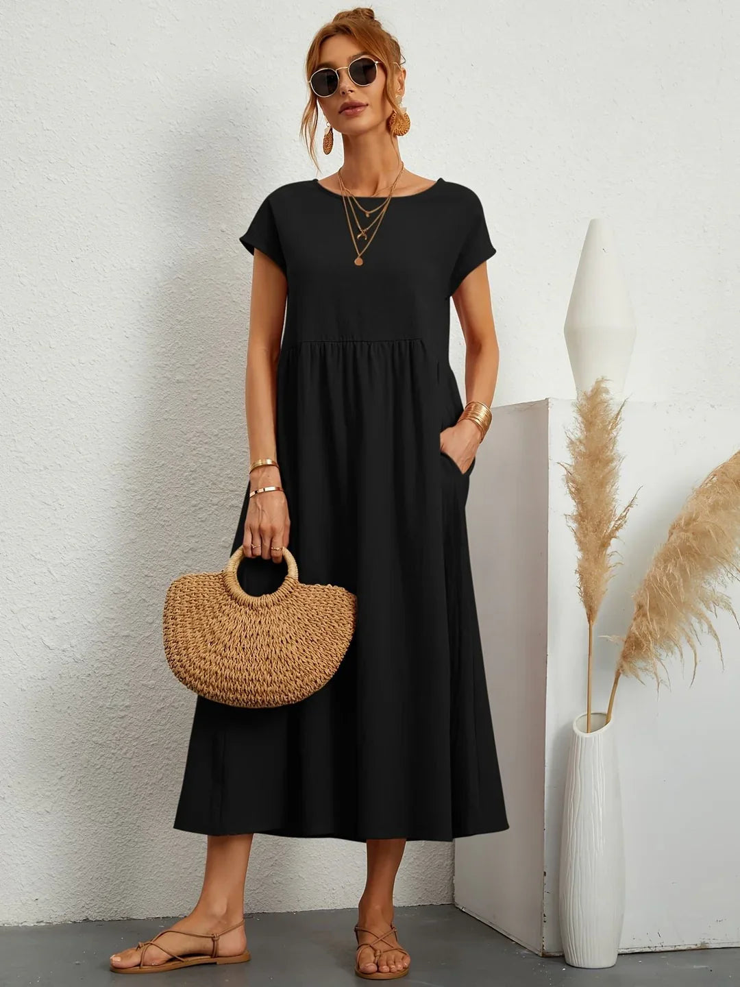 Annabelle | Casual Elegant Mixed Cotton Dress