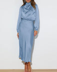 ALESSIA | Elegant Silk Dress with Long Sleeves