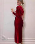 RAFAELA | Elegant Velvet One-Shoulder Bodycon Midi Dress