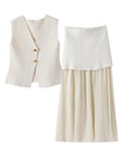 VIVIANA | Elegant Knitted 2-Piece Vest and Skirt Set