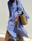 Jamie - Classic Striped Shirt Dress