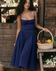 Ruby - Retro Sleeveless Pleated Maxi Dress