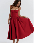 Ruby - Retro Sleeveless Pleated Maxi Dress