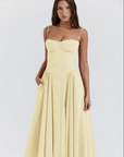 Ruby - Retro Sleeveless Pleated Maxi Dress