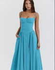 Ruby - Retro Sleeveless Pleated Maxi Dress