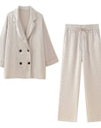 FLORIANA | European Style Double-Breasted Suit Jacket and Pants Set