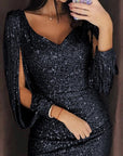 GABRIELLA | Sparkling Sequin Tassel Sleeve Party Dress