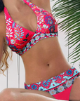 Jasmine - Bikini with Floral and Geometric Pattern