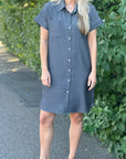 Mariah - Short sleeve midi dress with pockets