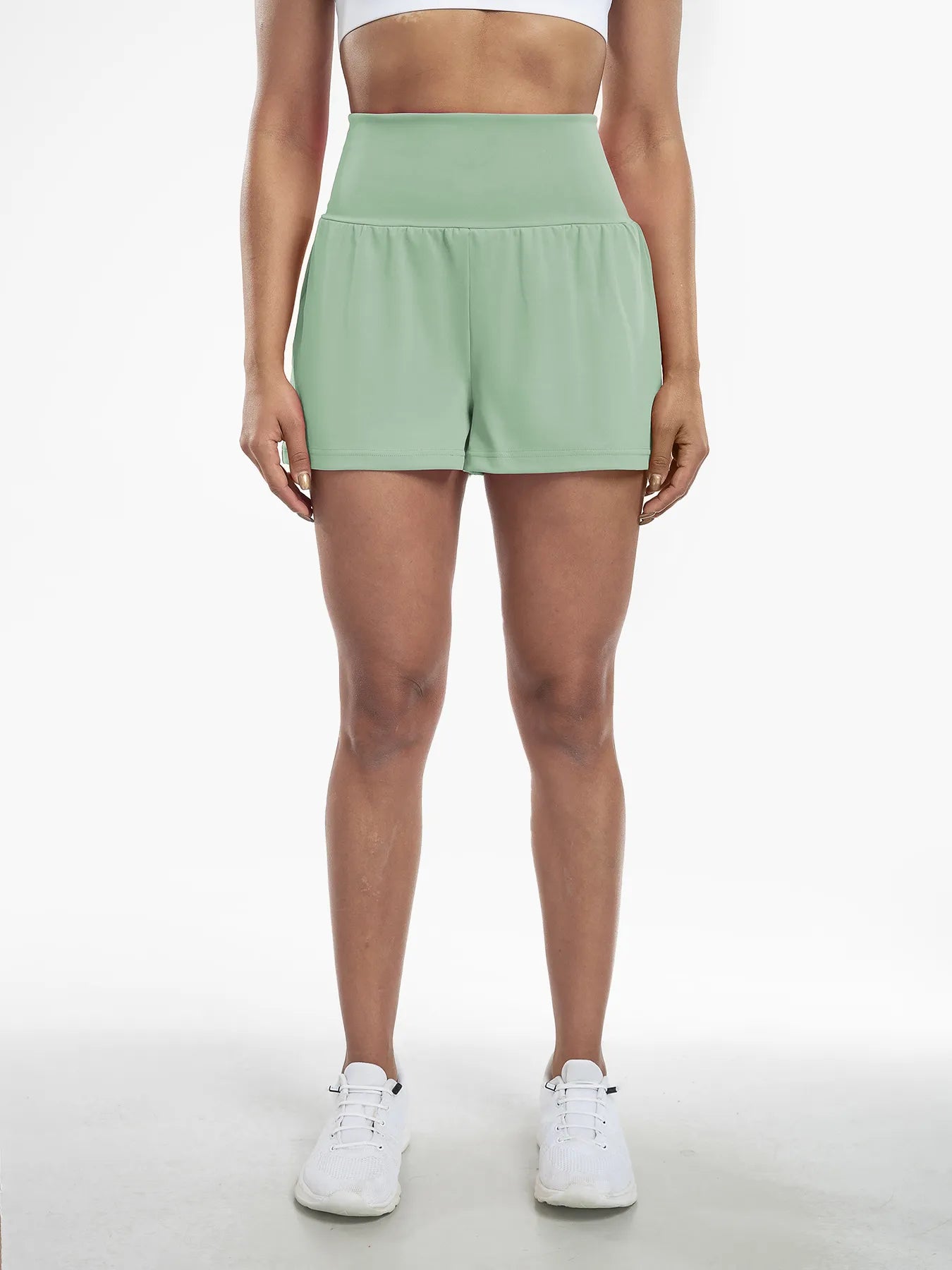 Clara | 2-in-1 yoga shorts with high waist, back pocket and side pocket