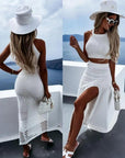 ALISSA | Chic Knit Two-Piece Set with High-Slit Skirt