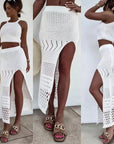 ALISSA | Chic Knit Two-Piece Set with High-Slit Skirt