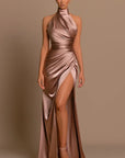 ALESSIA | Elegant Silk Dress with a Slit