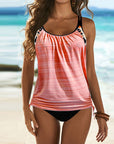 Anna - Solid Tankini with Leopard Print