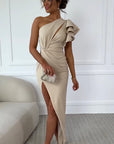 ALESSIA | Elegant One-Shoulder Ruffle Evening Dress