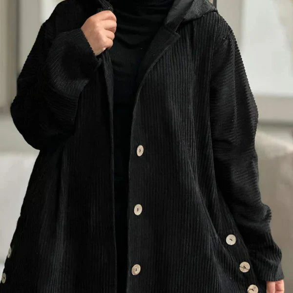 Aria | Ribbed Hooded Coat